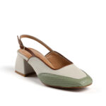 Slingback Πέδιλα με Τακούνι 6εκ και Μπλε Λεπτομέρεια 35842