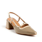 Slingback Πέδιλα με Χρωματική Αντίθεση και Μυτερή Γραμμή 723522