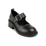 Δερμάτινες Γόβες Μary Jane με Τακούνι 4cm & Μπαρέτα 6185031