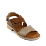 Δερμάτινα σανδάλια σε πούρο και τακούνι 2,5cm 117127032