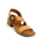 Δερμάτινα πέδιλα σε κομψό Μπεζ και τακούνι 5cm 117128012