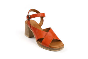 Δερμάτινα πέδιλα σε Ταμπά και τακούνι 6,5cm 117110051 Δερμάτινα Πέδιλα με Χαμηλό τακούνι