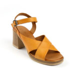 Δερμάτινα πέδιλα σε Κίτρινο και τακούνι 6,5cm 117110052