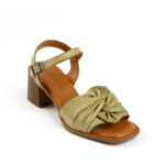 Δερμάτινα πέδιλα σε κομψό Λαδί και τακούνι 6,5cm 11738532