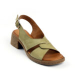 Δερμάτινα πέδιλα σε ζεστή λαδί απόχρωση τακούνι 5cm 117128052