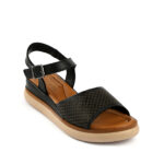 Δερμάτινα σανδάλια σε Μαύρο χρώμα και τακούνι 4cm 238101