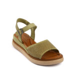 Δερμάτινα σανδάλια σε Πράσινο χρώμα και τακούνι 4cm 238102