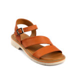 Δερμάτινα σανδάλια σε Ταμπά χρώμα και τακούνι 2,5cm 17127022