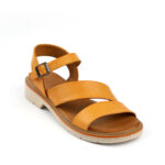 Δερμάτινα σανδάλια σε Κίτρινο χρώμα και τακούνι 2,5cm 17127021