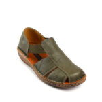 Γυναικεία Δερμάτινα Πέδιλα – Κλειστό Σχέδιο σε Χακί με Ανατομικό Πάτο & Ελαστικά Πλαϊνά 5320271