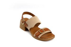 Δερμάτινα Πέδιλα με Χαμηλό τακούνι