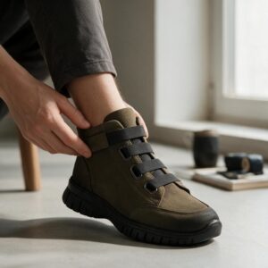 Γυναικεία Δερμάτινα Μποτάκια από Suede Δέρμα – Πράσινα 0363256092